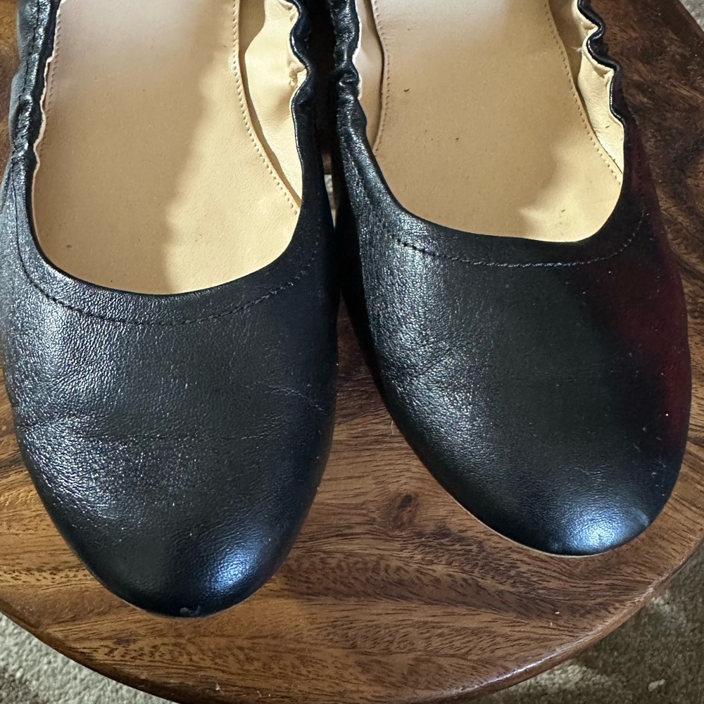 J. Crew Black Leather Flats